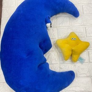 Funny Friends Blue Crescent Moon & Star Plush by Jennifer Mazur 27"